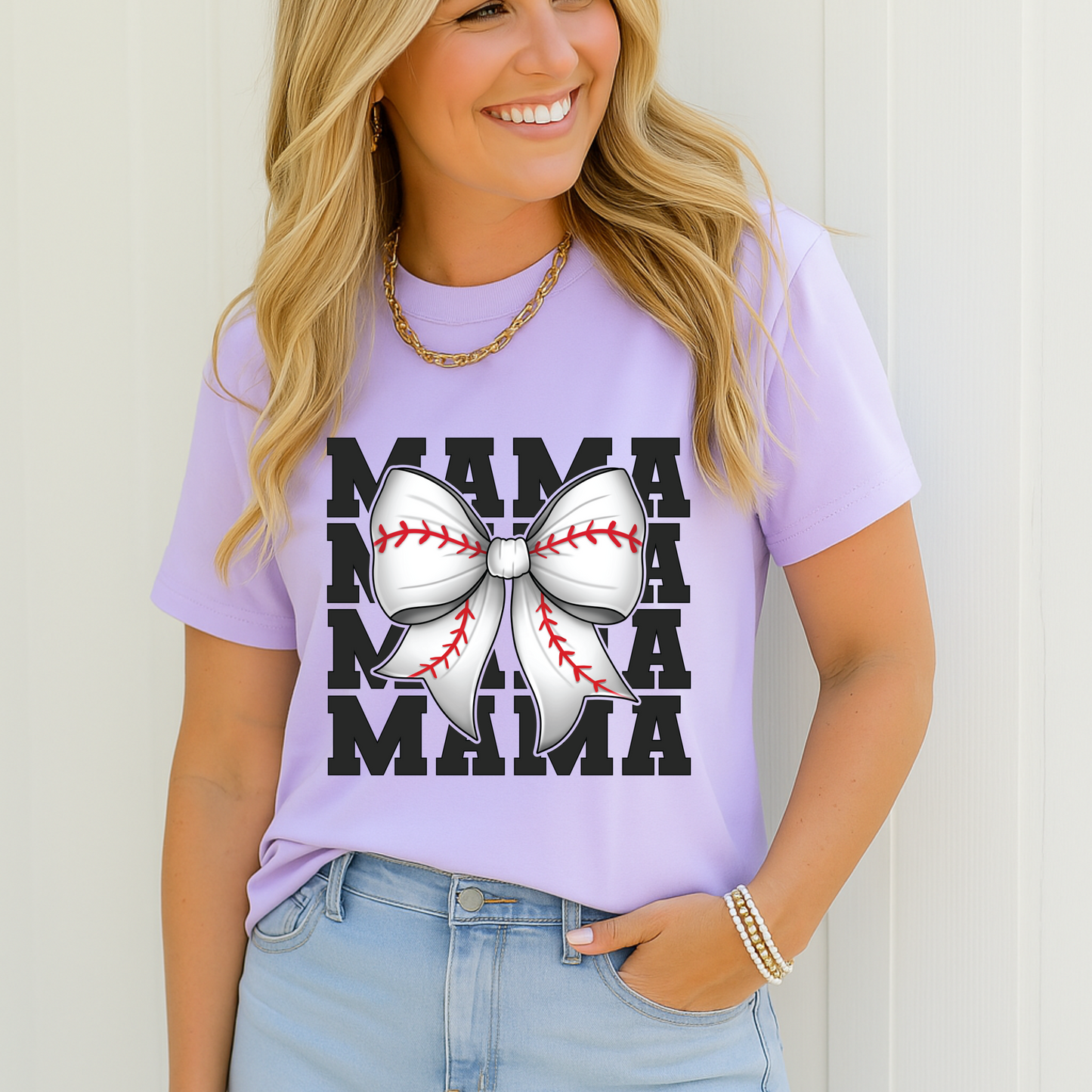 Baseball Mama Bow T-Shirt