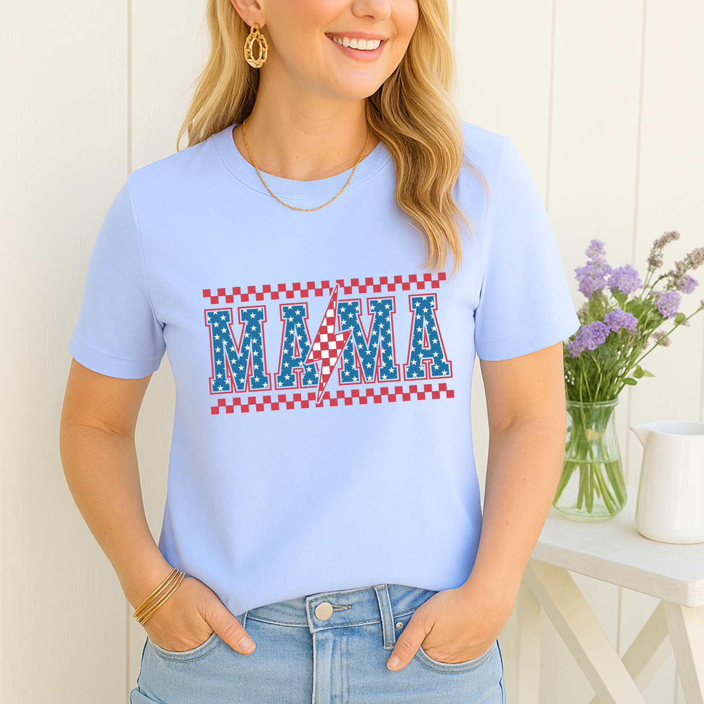 Patriotic Mama Graphic T-Shirt