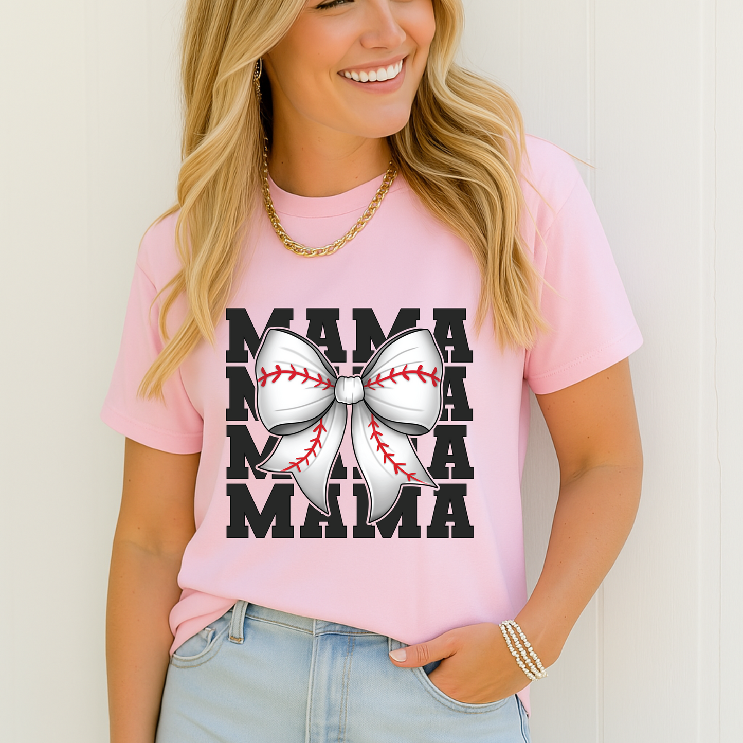 Baseball Mama Bow T-Shirt
