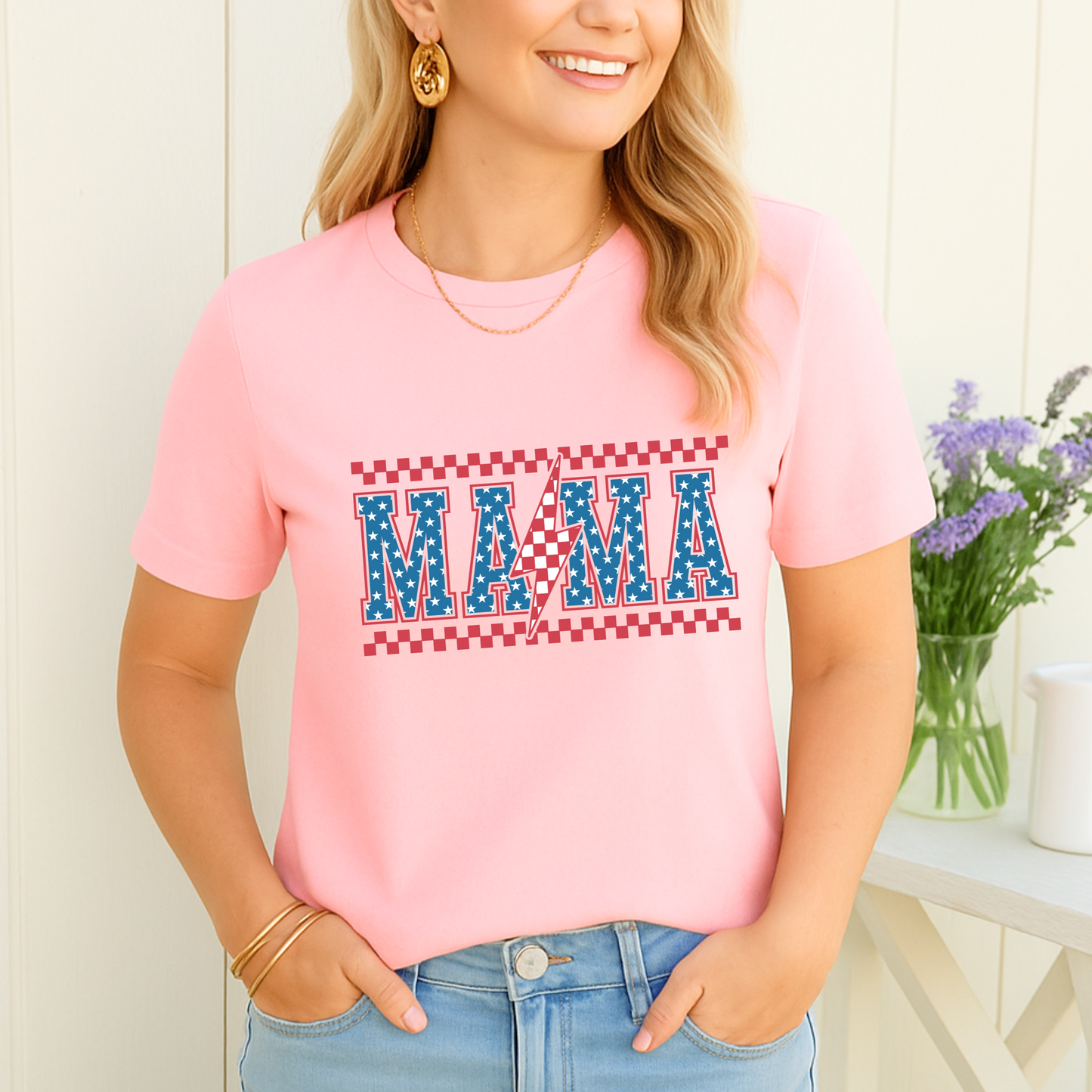 Patriotic Mama Graphic T-Shirt