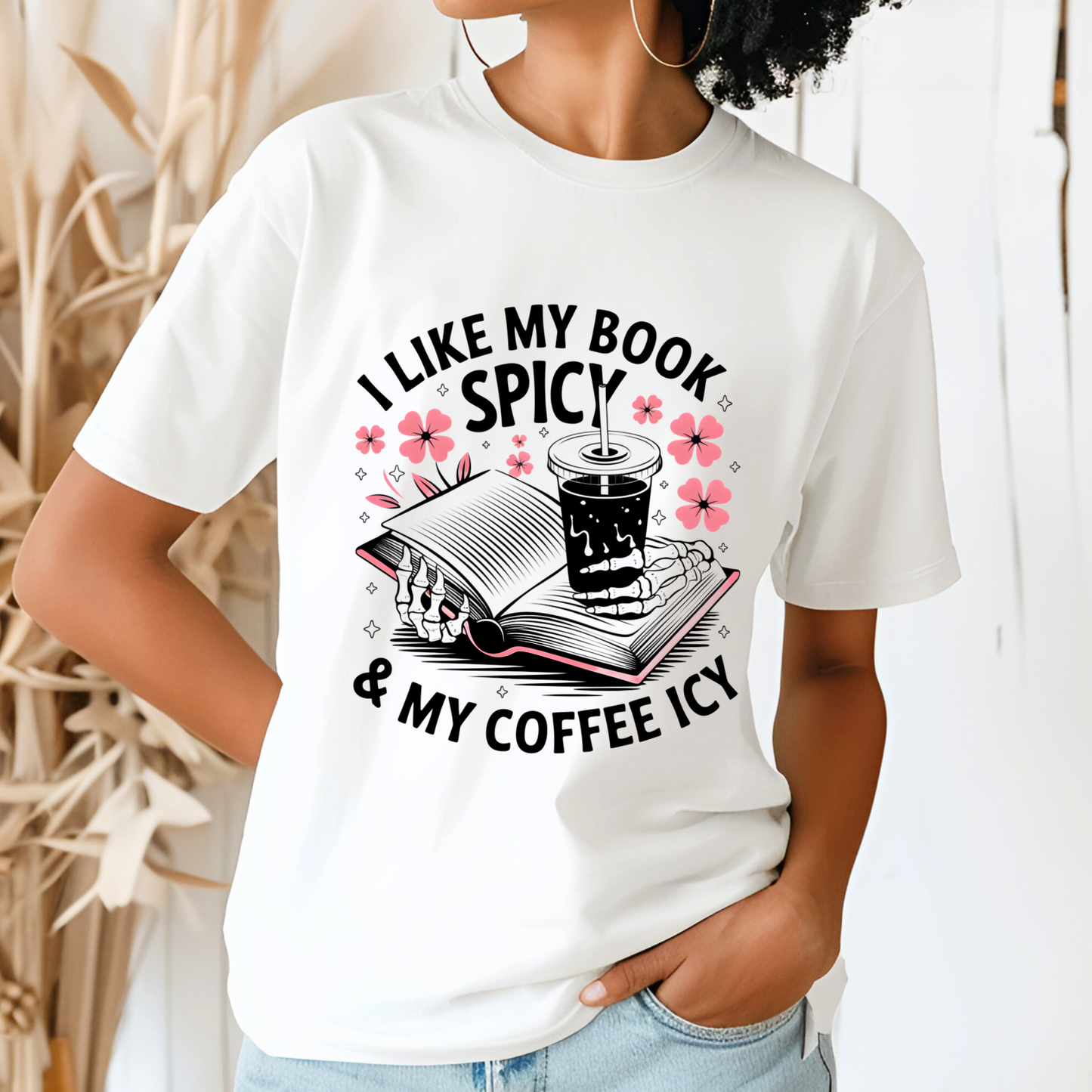 I Like My Book Spicy & My Coffee Icy T-Shirt