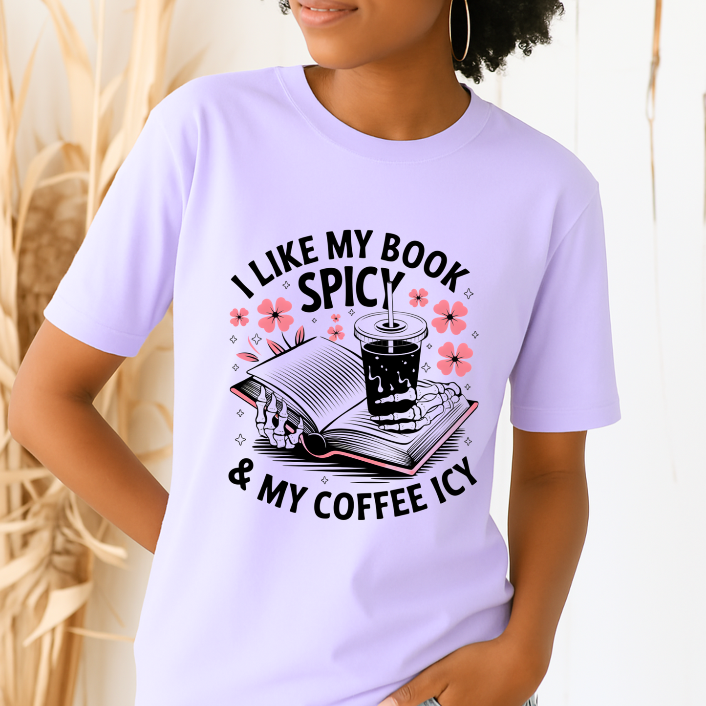 I Like My Book Spicy & My Coffee Icy T-Shirt