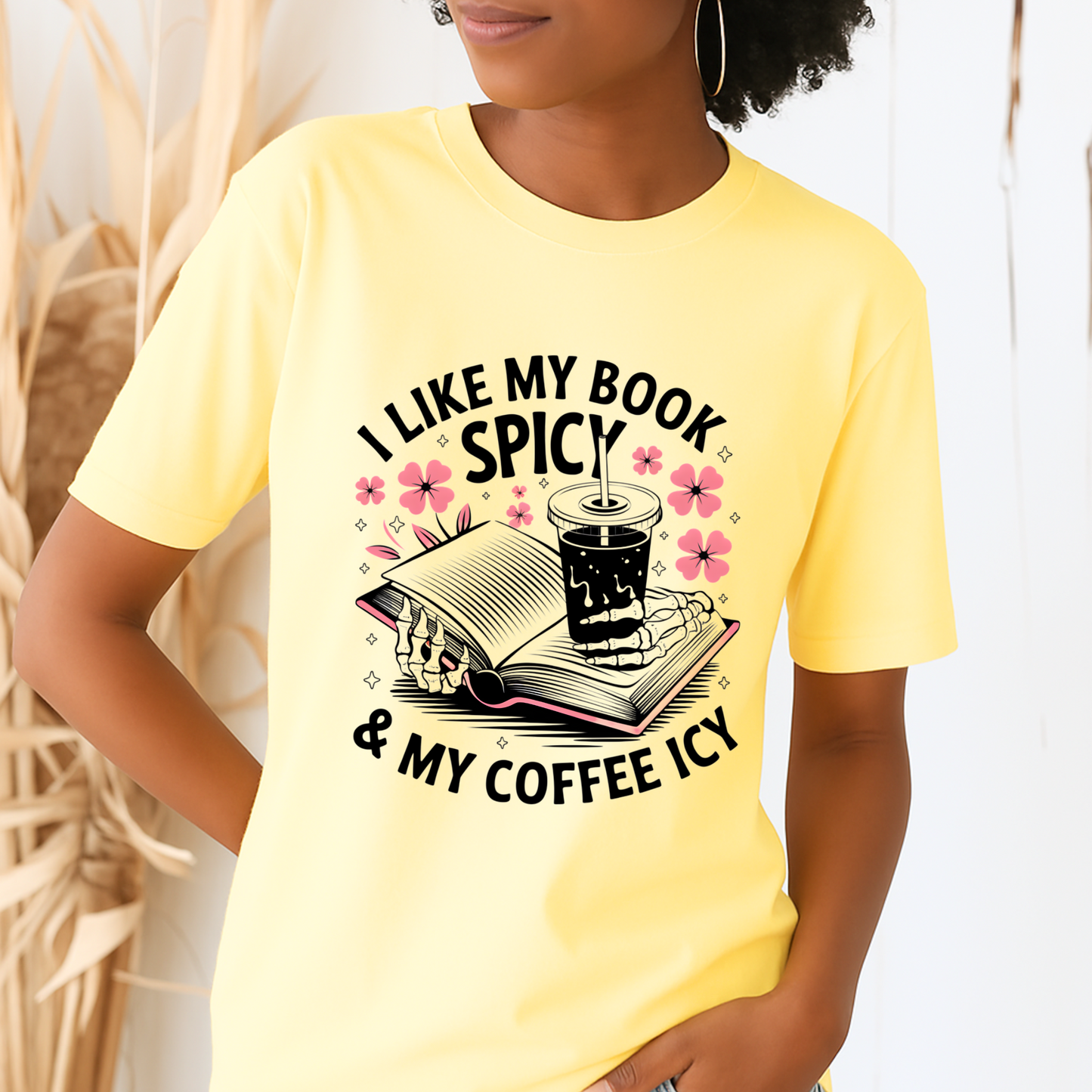 I Like My Book Spicy & My Coffee Icy T-Shirt