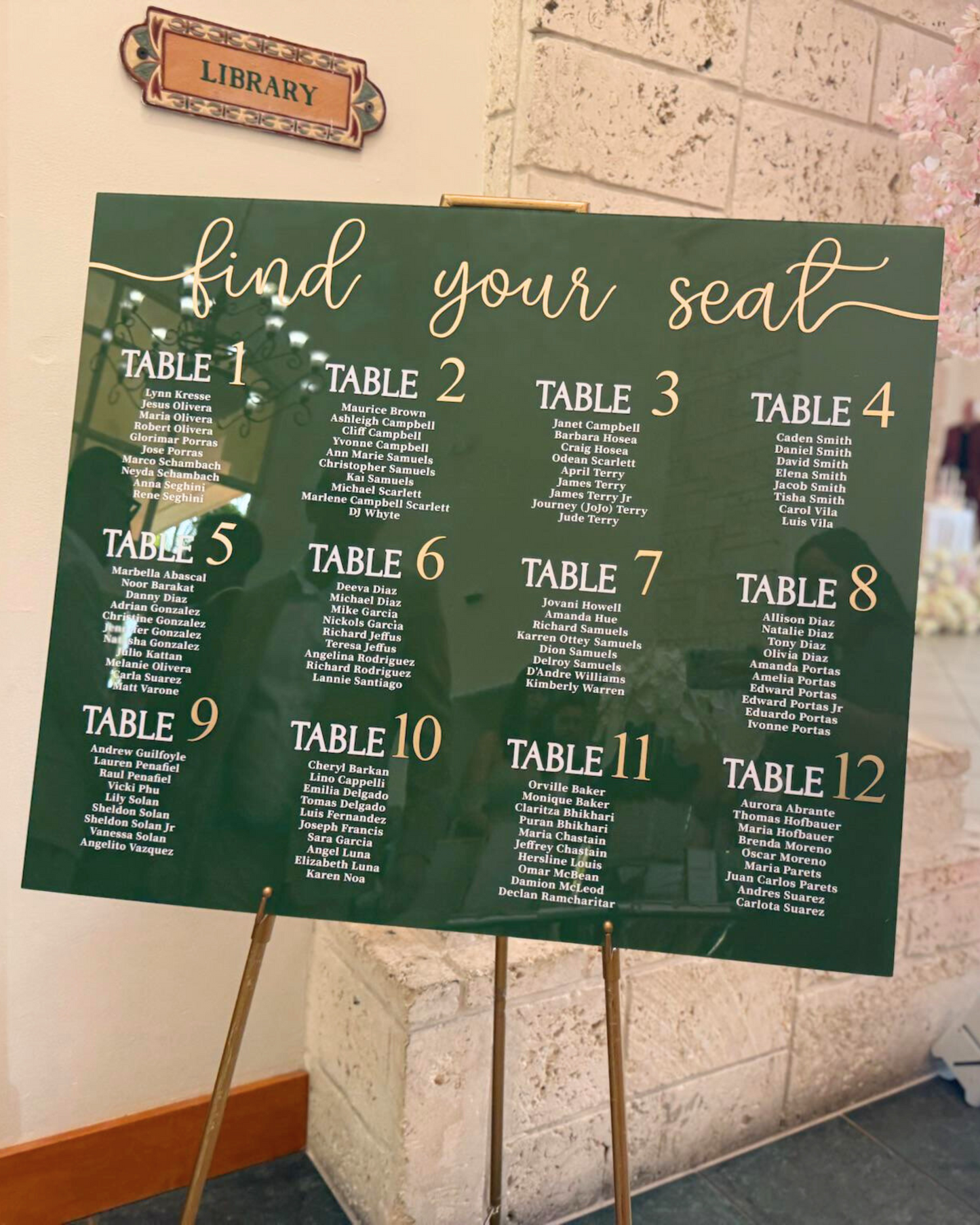 Letrero acrílico para eventos