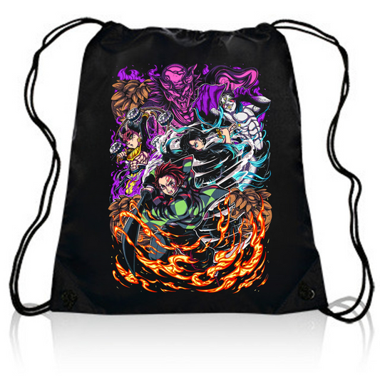 Demon Slayer Flame Battle Drawstring Bag