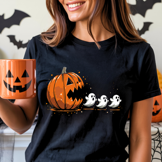 Pumpkin & Ghost Friends Halloween T-Shirt