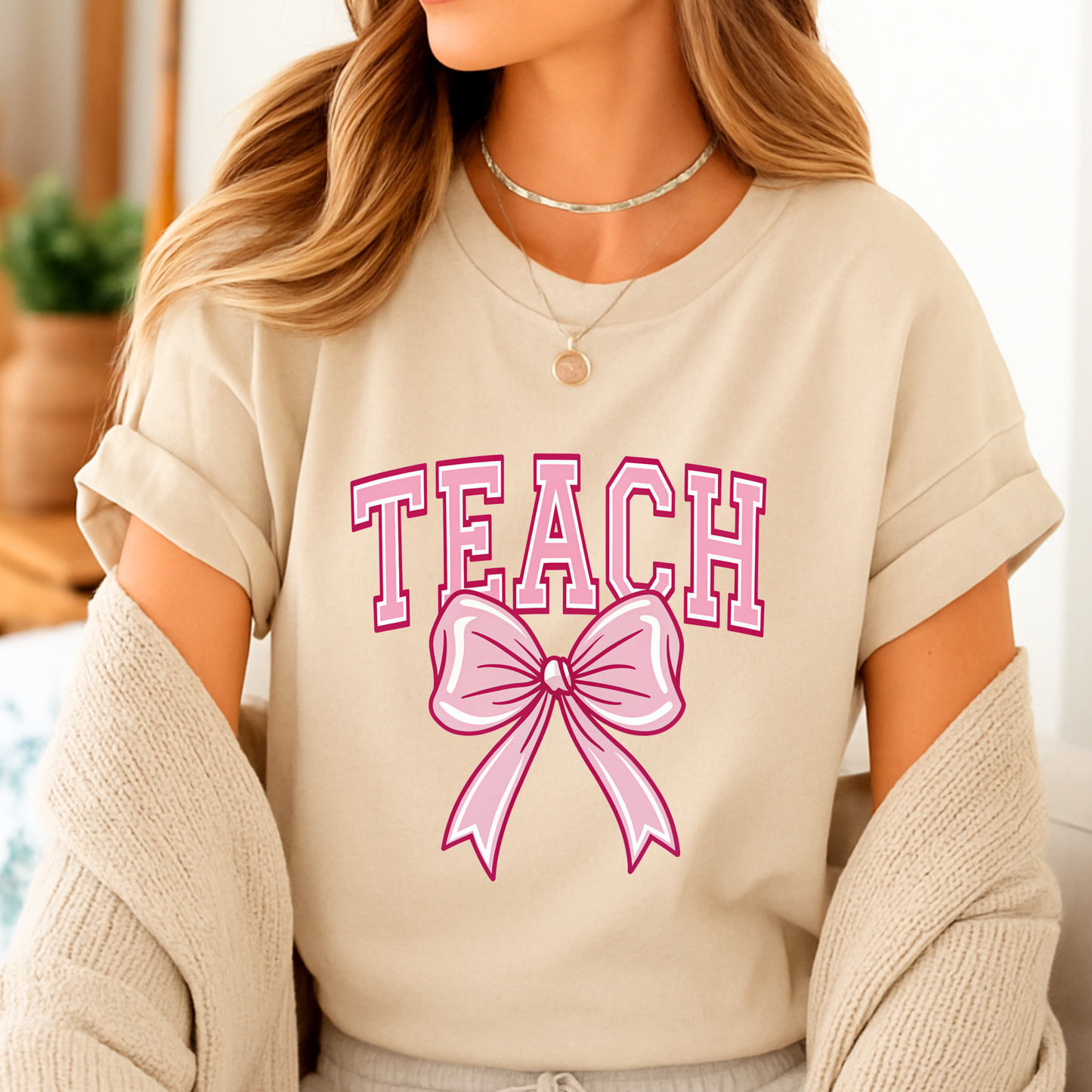 Teach Coquette Bow T-Shirt