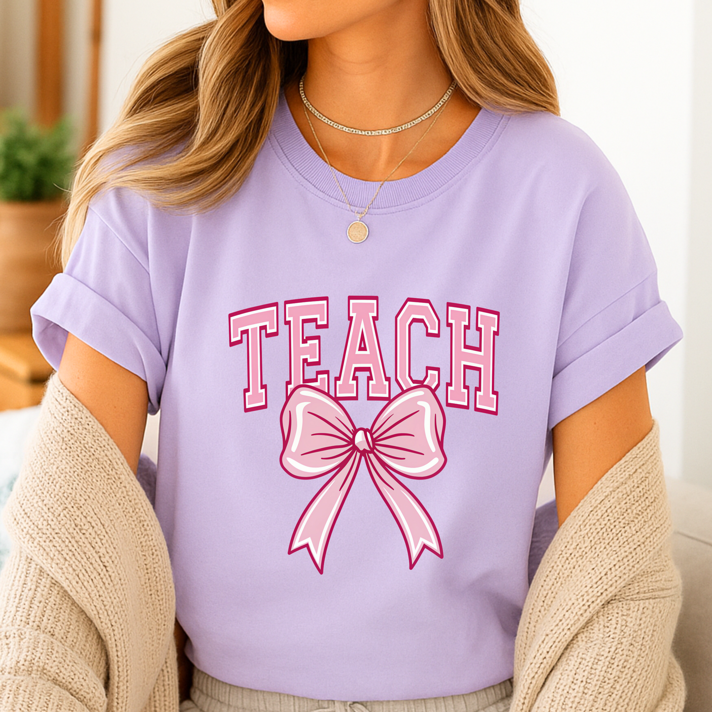 Teach Coquette Bow T-Shirt