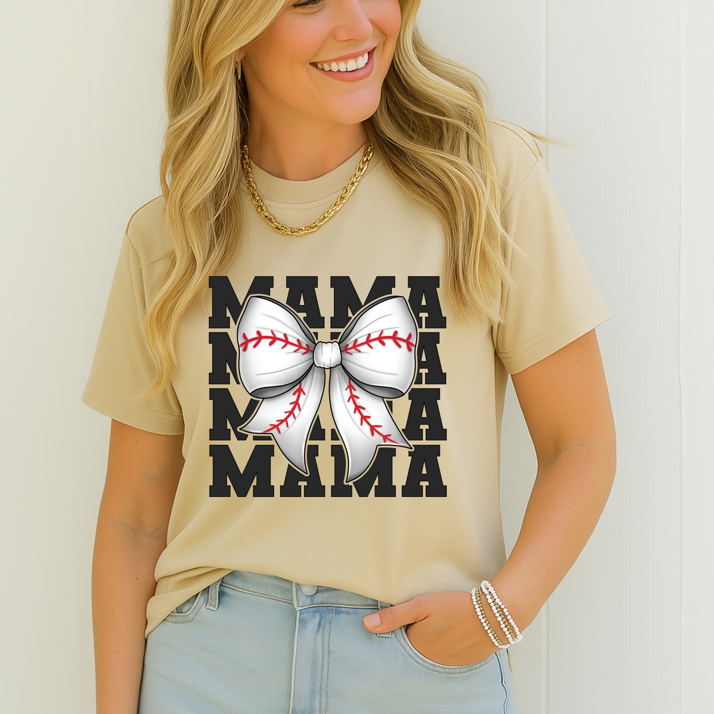 Baseball Mama Bow T-Shirt
