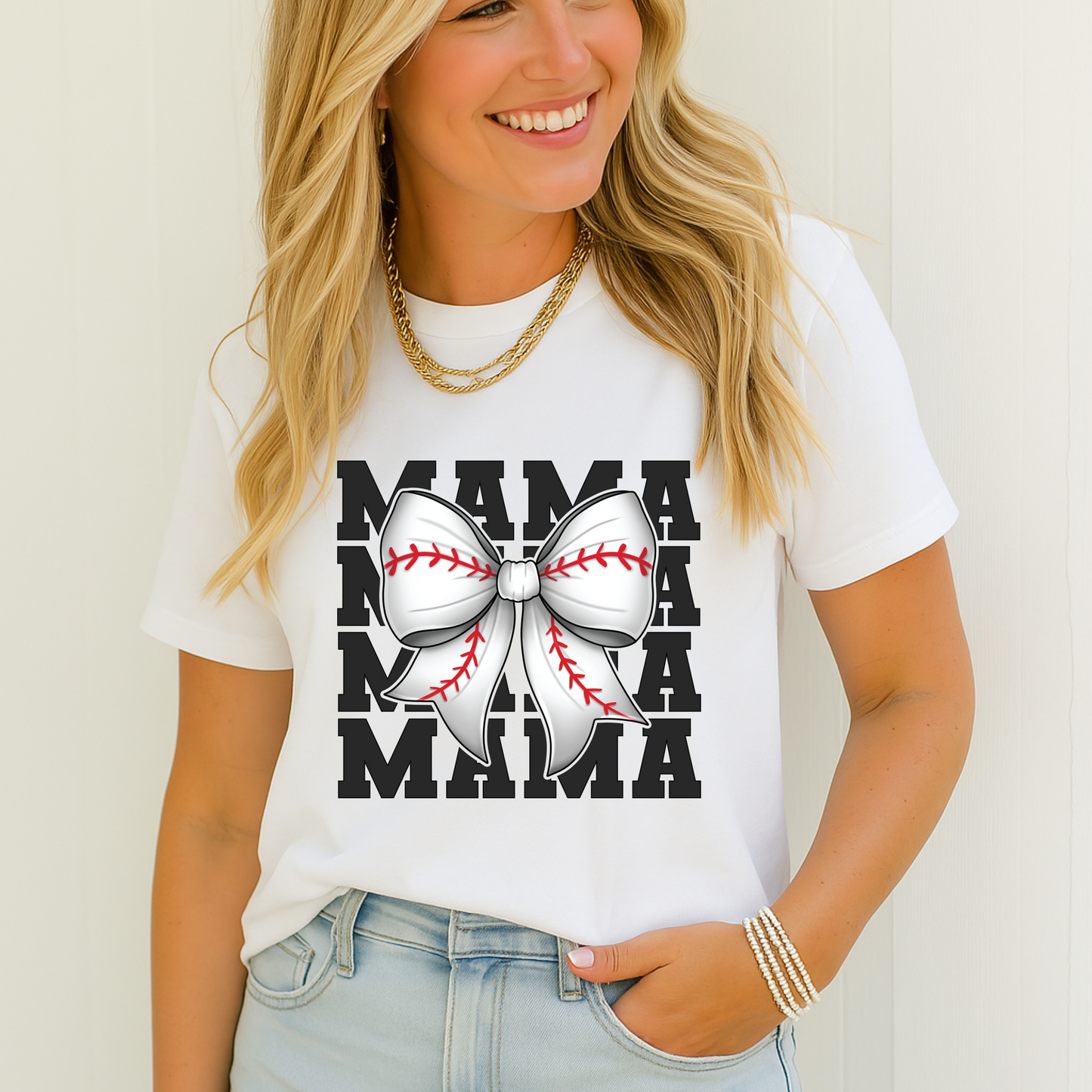 Baseball Mama Bow T-Shirt
