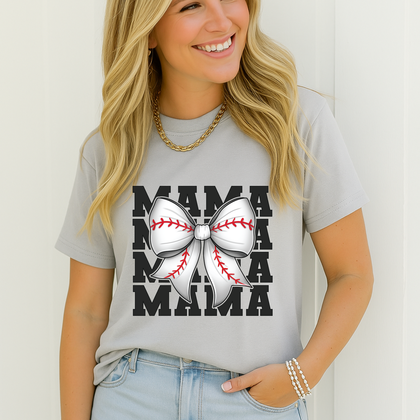 Baseball Mama Bow T-Shirt
