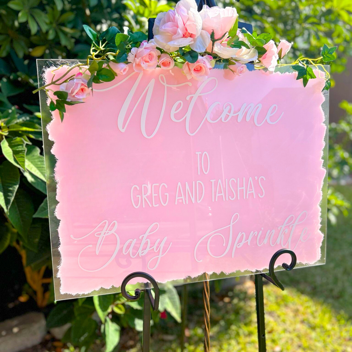 Letrero acrílico para eventos