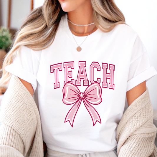 Teach Coquette Bow T-Shirt