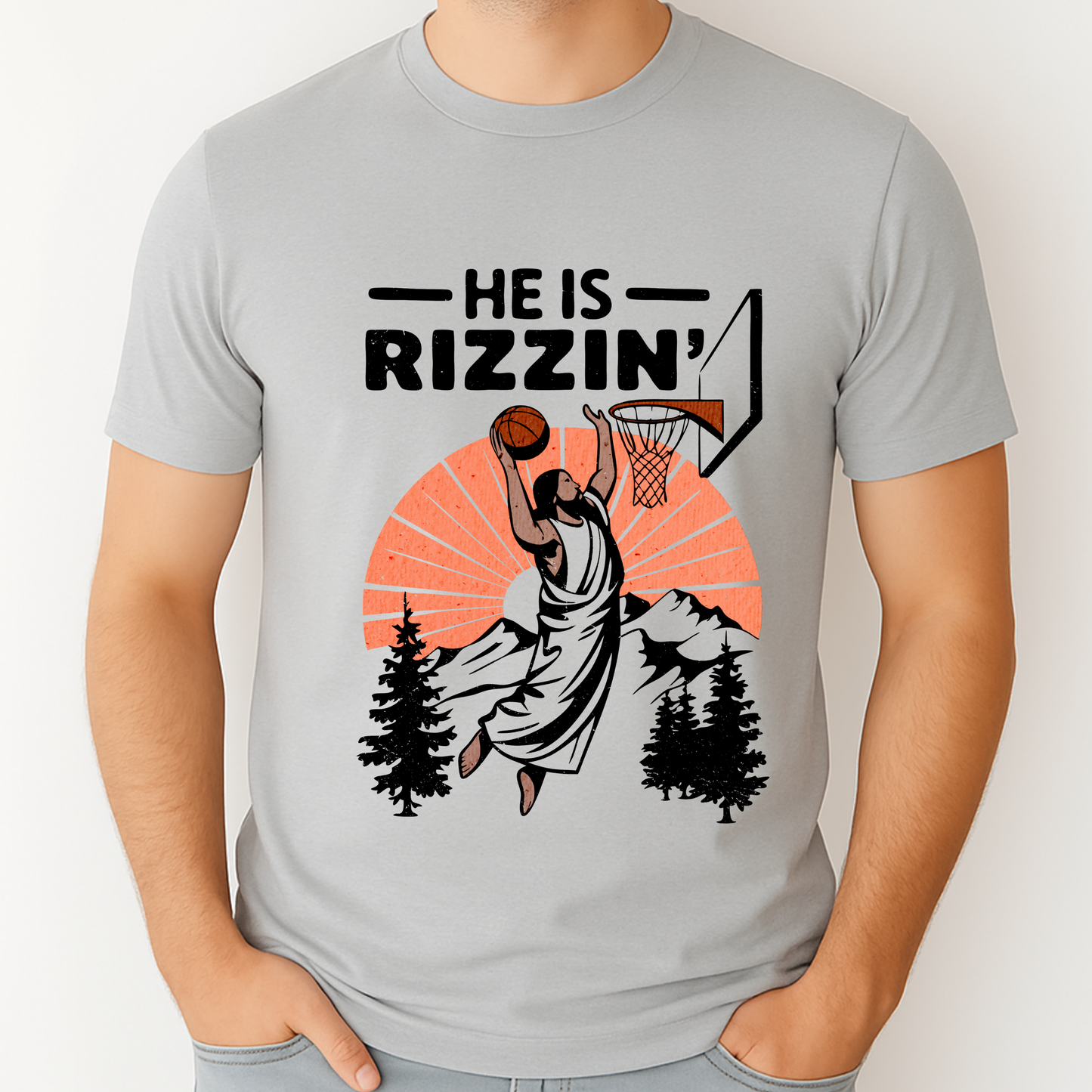 He is Rizzin' Basketball Jesus T-Shirt