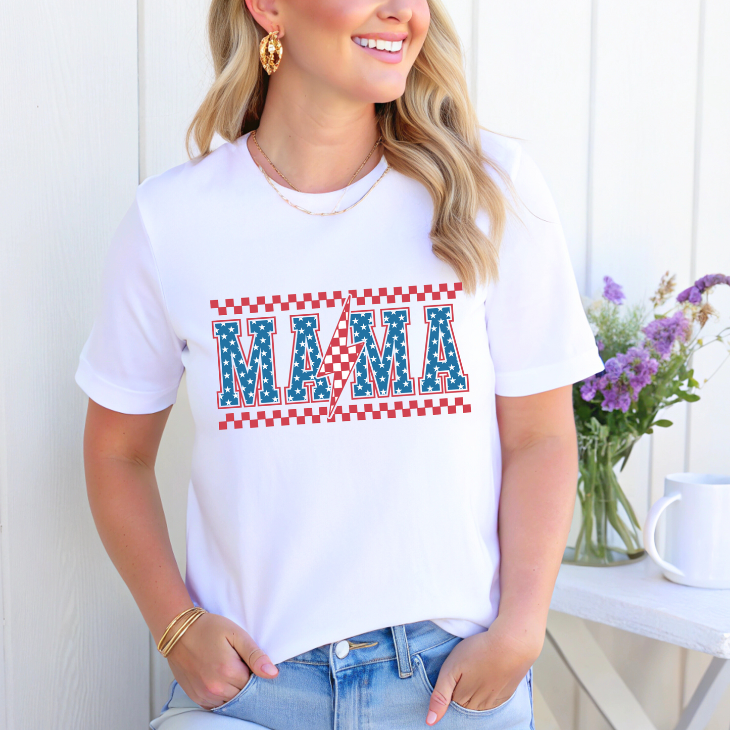Patriotic Mama Graphic T-Shirt
